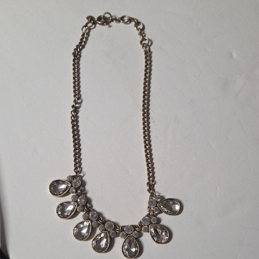 J. Crew Gold and Silver Teardrop Necklace
